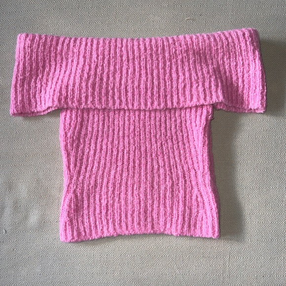Reformation Satine Sleeveless Foldover Pink Sweater - Picture 6 of 8